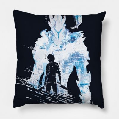 Igris And Sung Jin Woo Encounter Solo Leveling Throw Pillow Official onepiece Merch