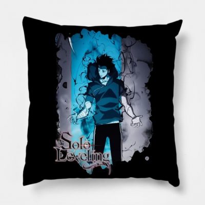 Solo Leveling Sung Jin Woo Anime 2023 Throw Pillow Official onepiece Merch