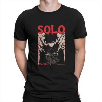 Solo Leveling Anime Creative TShirt for Men Leveling Shadow Lord Jin Woo Round Neck Basic T 1024x1024 1 - Solo Leveling Merch