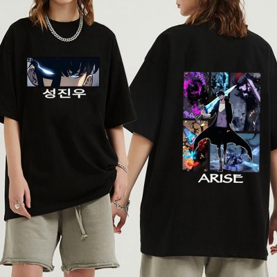 Solo Levelling Anime T Shirt O Neck Short Sleeves Casual Loose Man Woman Harajuku Hip Hop - Solo Leveling Merch